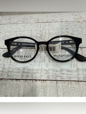 Jonas Paul Paul Paige Unisex Kids Black Round Eyeglass FRAMES 43-15-125 (NWT)